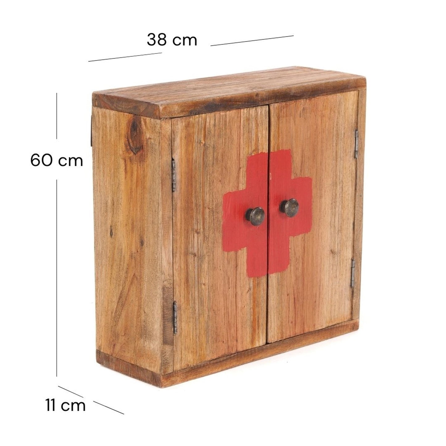 MEDIZINSCHRANK MEDIC | 35x35x13cm, Massivholz | Wandschrank | Farbe: 01 natur-vintage