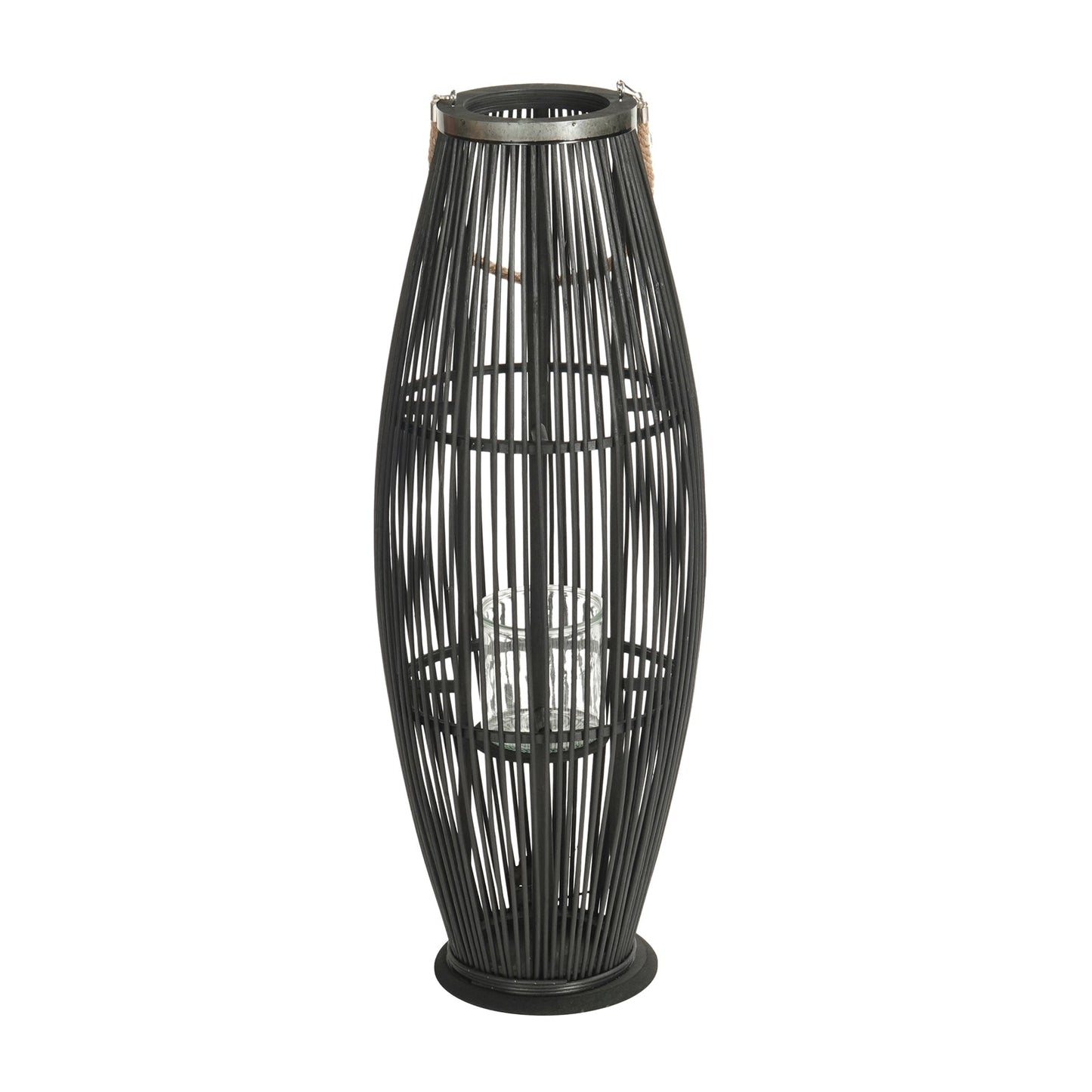 Deko LATERNE "ZYA" | Bambus | Natur Windlicht | Größe: 80 cm