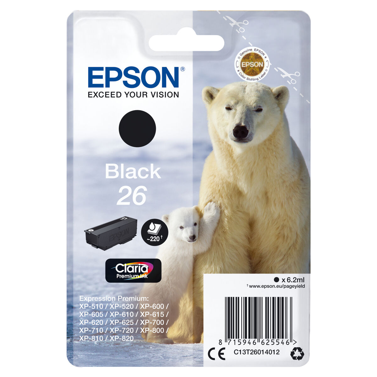 Original Tintenpatrone Epson T2601 Schwarz