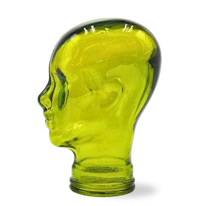 Glas KOPFHÖRERSTÄNDER MICK grün transparent | 29cm Glaskopf Skulptur