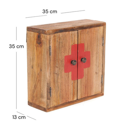 MEDIZINSCHRANK MEDIC | 35x35x13cm, Massivholz | Wandschrank | Farbe: 01 natur-vintage