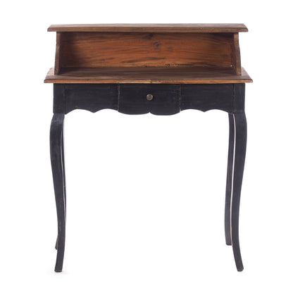 MASSIVHOLZ SEKRETÄR NAPOLEON 92x80cm(HxB) | Massivholz Schreibtisch | Farbe: 04 schwarz-natur