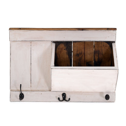SCHLÜSSELBRETT "NATURA 50" | 50x35x13cm (BxHxT), Staufach | Garderobe | Farbe: 06 weiß-landhaus
