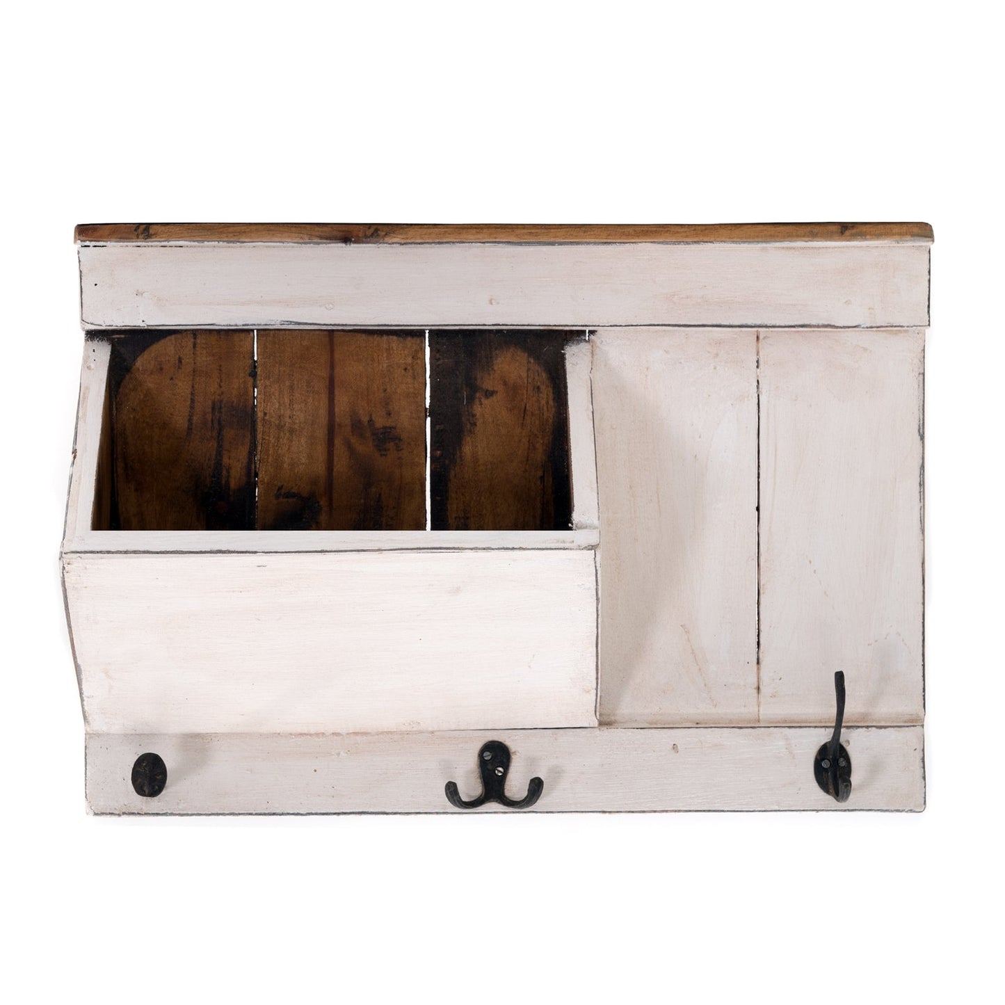 SCHLÜSSELBRETT "NATURA 50" | 50x35x13cm (BxHxT), Staufach | Garderobe | Farbe: 06 weiß-landhaus