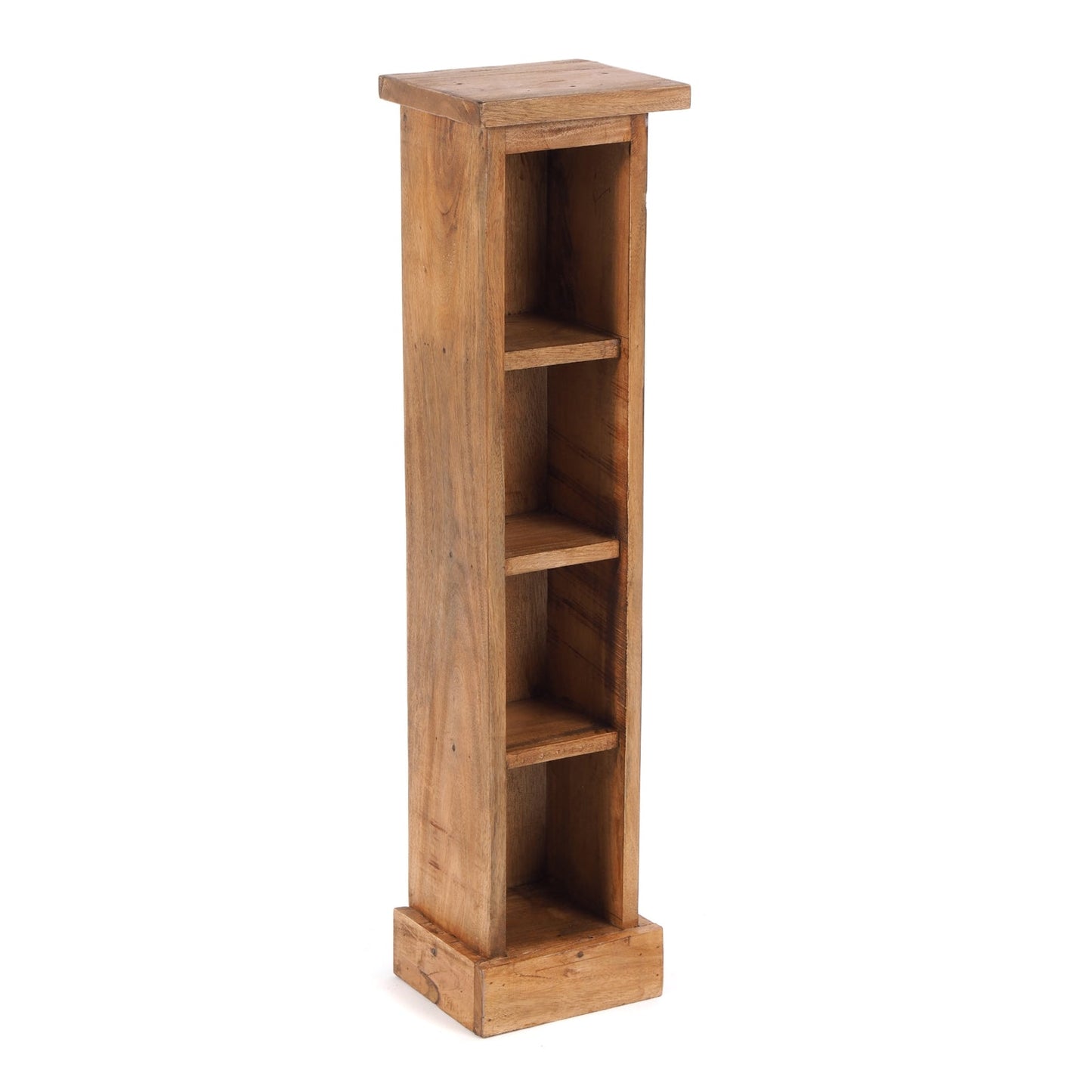 HOLZ CD REGAL TOWER | 75cm, Holzregal, Buch CD Rack mit 4 Fächern