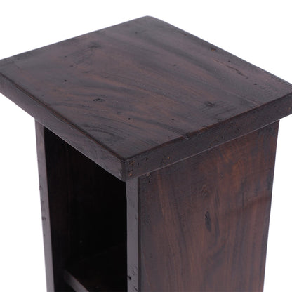 HOLZ CD REGAL TOWER | 75cm, Holzregal, Buch CD Rack mit 4 Fächern | Farbe: 03 dunkelbraun
