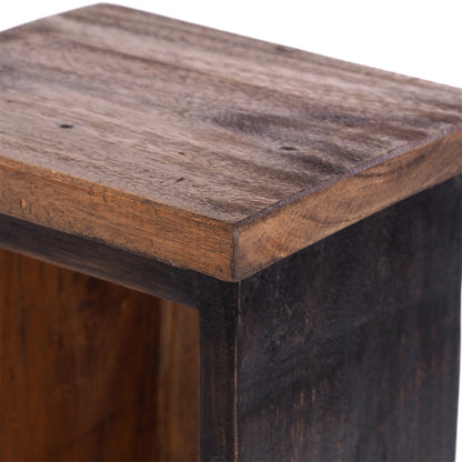HOLZ CD REGAL TOWER | 75cm, Holzregal, Buch CD Rack mit 4 Fächern | Farbe: 04 schwarz-natur