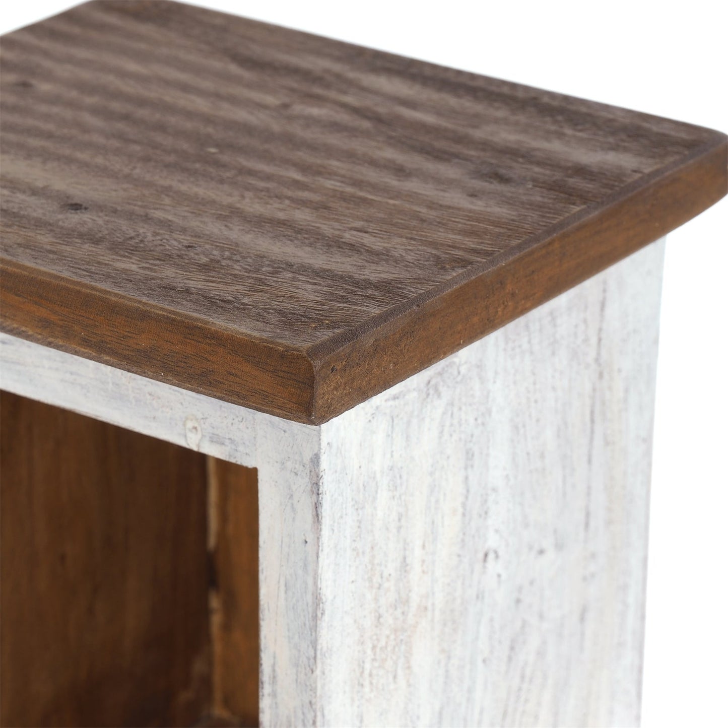 HOLZ CD REGAL TOWER | 75cm, Holzregal, Buch CD Rack mit 4 Fächern | Farbe: 05 weiß-natur