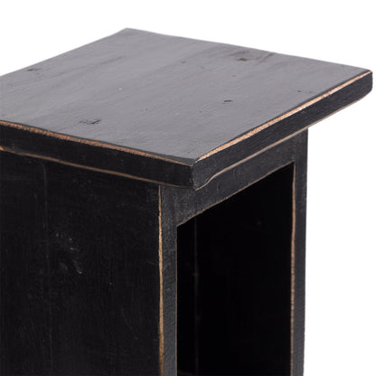 HOLZ CD REGAL TOWER | 75cm, Holzregal, Buch CD Rack mit 4 Fächern | Farbe: 09 voodoo - schwarz