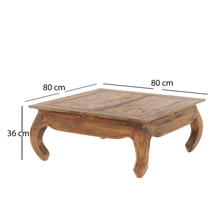 OPIUMTISCH "EAST 80" | 80x80x36 cm, Mahagoni | Beistelltisch  | Farbe: 01 natur-vintage