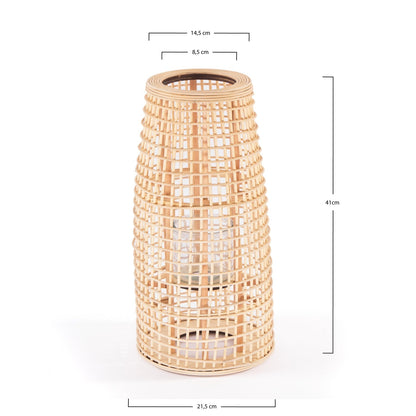 BAMBUS LATERNE "IVA" | Natur | Windlicht | Größe: 40 cm