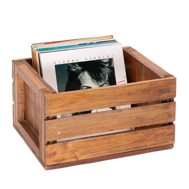 SCHALLPLATTENSTÄNDER "POP" | Massivholz, für 40 Vinylplatten | Ständer | Farbe: natur