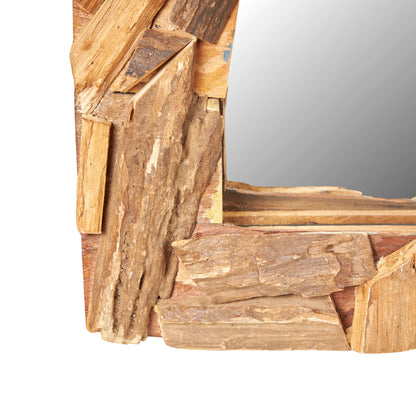 WANDSPIEGEL "PATCHWORK" | 60cm, Massivholz | Flurspiegel Holz