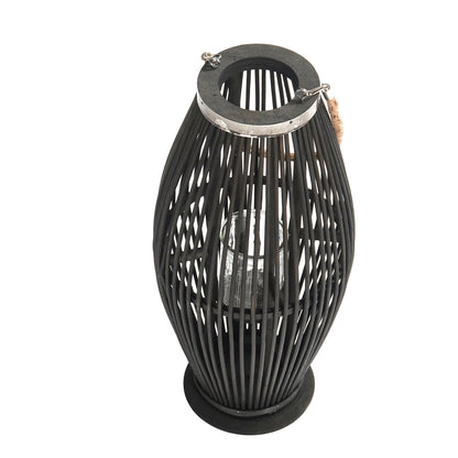 Deko  LATERNE "ZYA" |  Bambus | Natur Windlicht | Größe: 50 cm