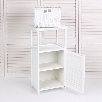 BADSCHRANK "FRITZ" | Mahagoni Holz, 1 Rattan Korb | Bad Kommode
