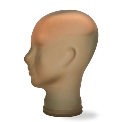 Glas KOPFHÖRERSTÄNDER transparent + satin | 29cm Glaskopf Skulptur | Farbe: S02 ombre