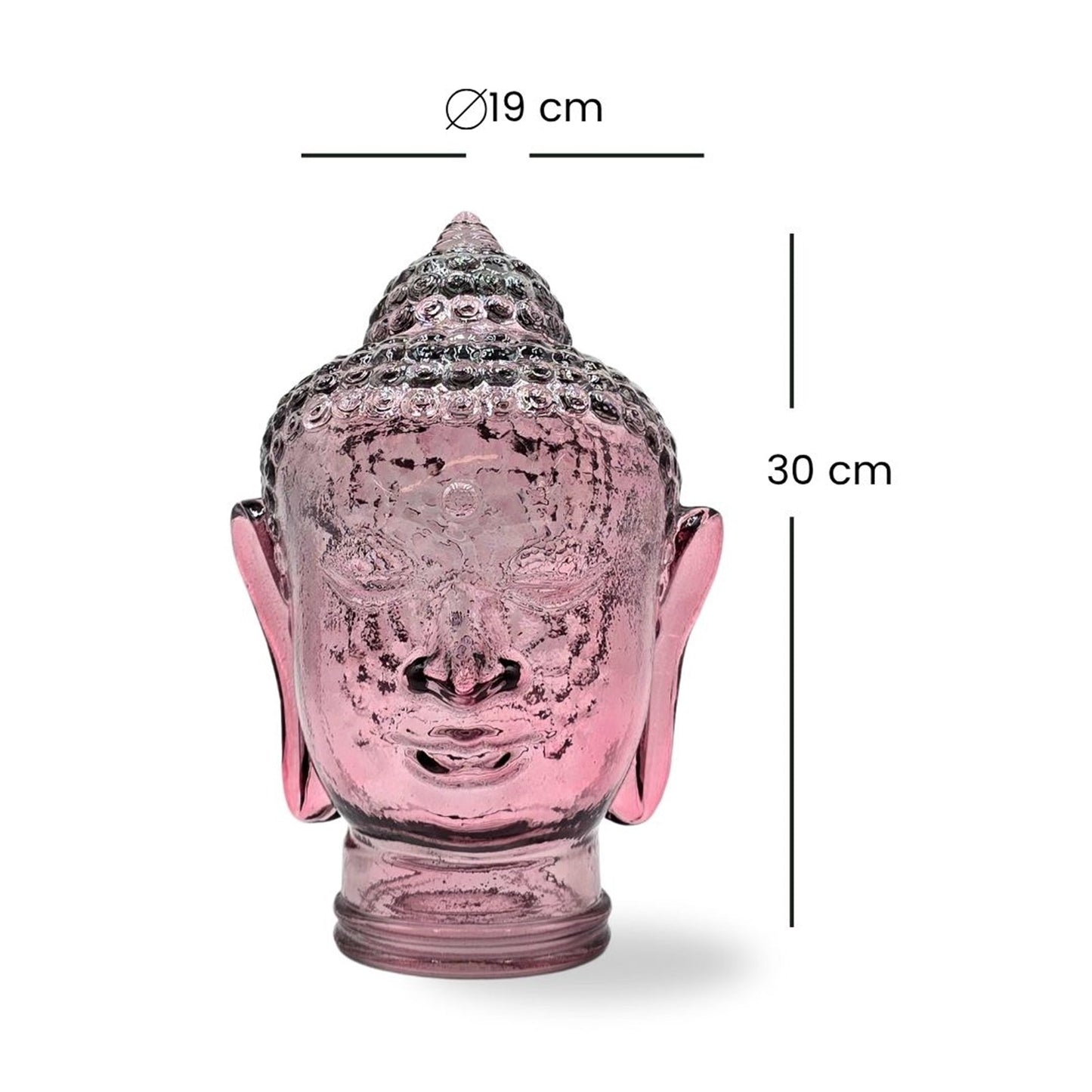 DEKOKOPF BUDDHA | Glas, Dekoration für Garten und Wohnung | Farbe: T08 altrosa