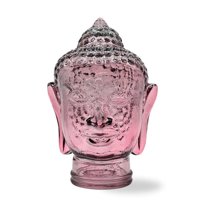 DEKOKOPF BUDDHA | Glas, Dekoration für Garten und Wohnung | Farbe: T08 altrosa