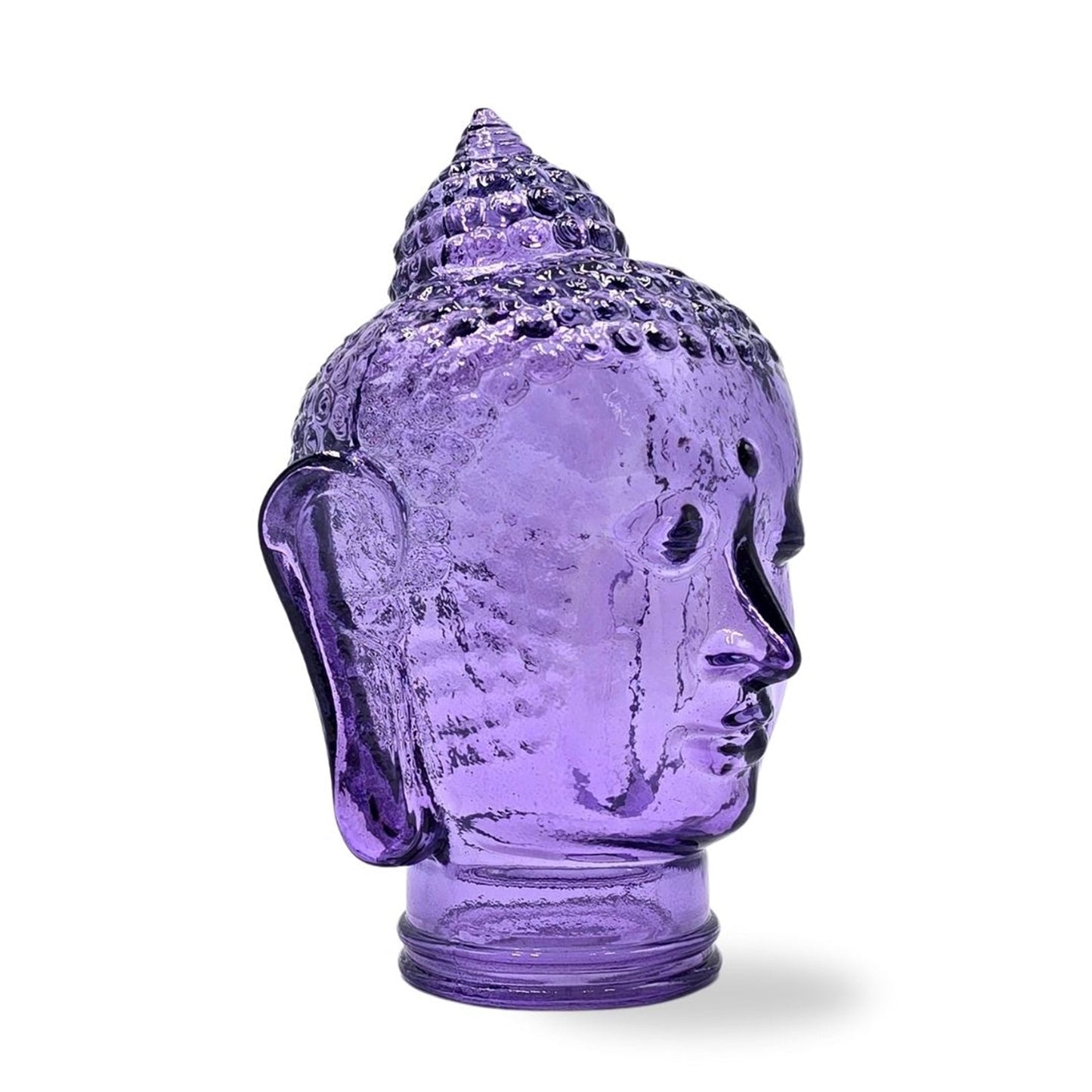 DEKOKOPF BUDDHA | Glas, Dekoration für Garten und Wohnung | Farbe: T05 violett