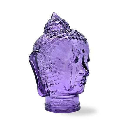 DEKOKOPF BUDDHA | Glas, Dekoration für Garten und Wohnung | Farbe: T05 violett