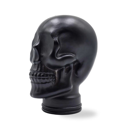 Glas KOPFHÖRERSTÄNDER TOTENKOPF| 26cm Glaskopf Skulptur | Farbe: M01 schwarz