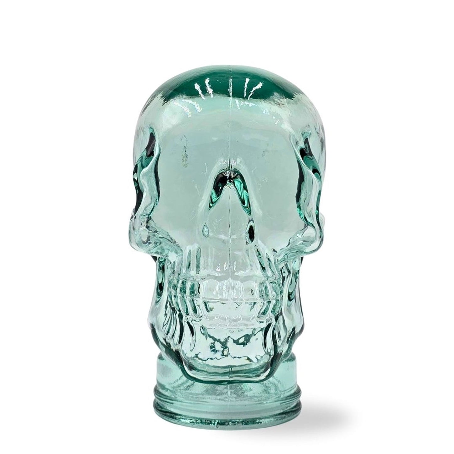 Glas KOPFHÖRERSTÄNDER TOTENKOPF| 26cm Glaskopf Skulptur | Farbe: T01 klar