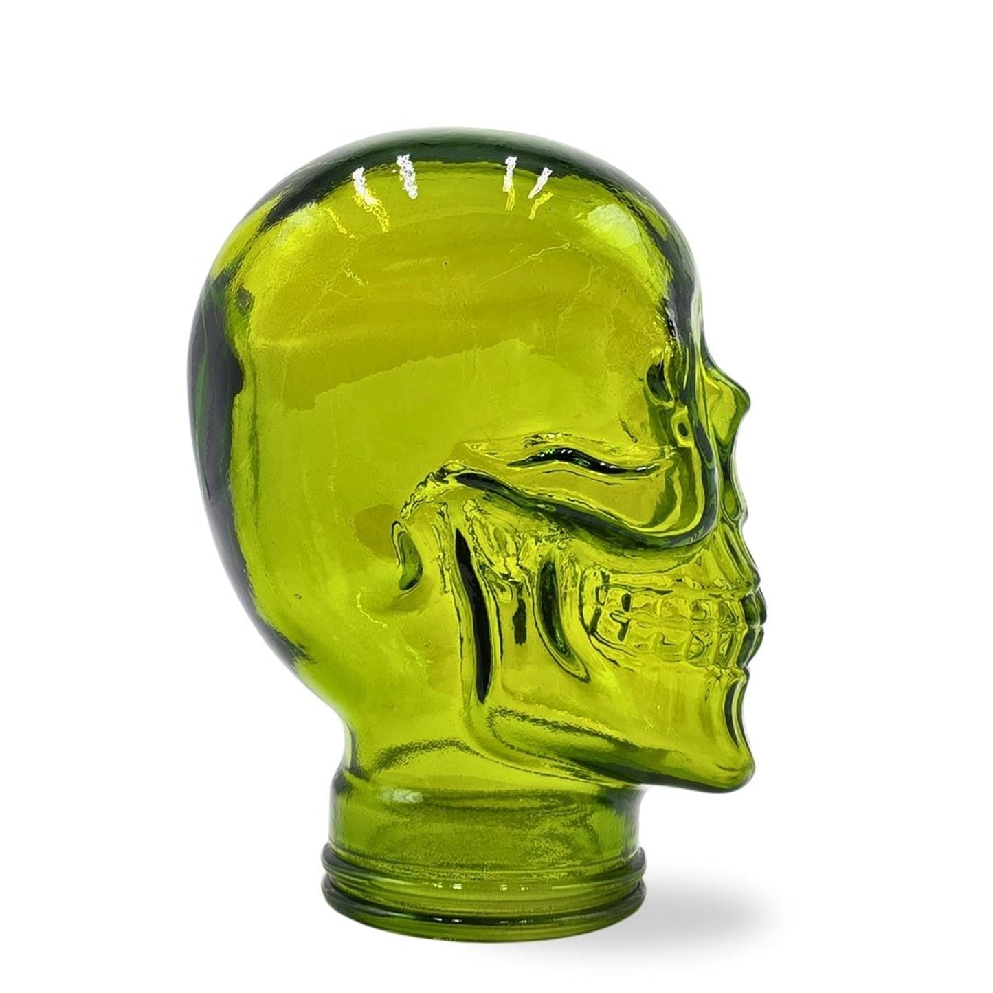 Glas KOPFHÖRERSTÄNDER TOTENKOPF| 26cm Glaskopf Skulptur | Farbe: T02 limette