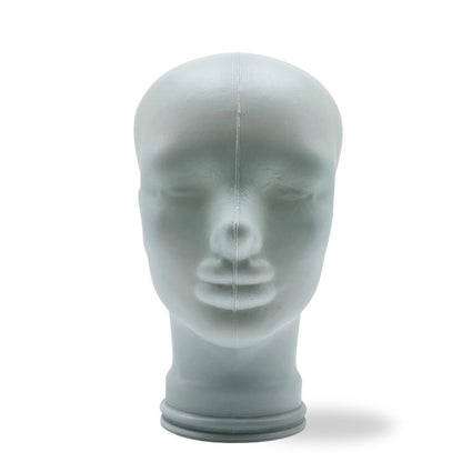 Glas KOPFHÖRERSTÄNDER voll Glanz + matt | 29cm Glaskopf Skulptur | Farbe: M02 weiss