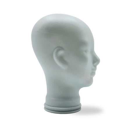 Glas KOPFHÖRERSTÄNDER voll Glanz + matt | 29cm Glaskopf Skulptur | Farbe: M02 weiss