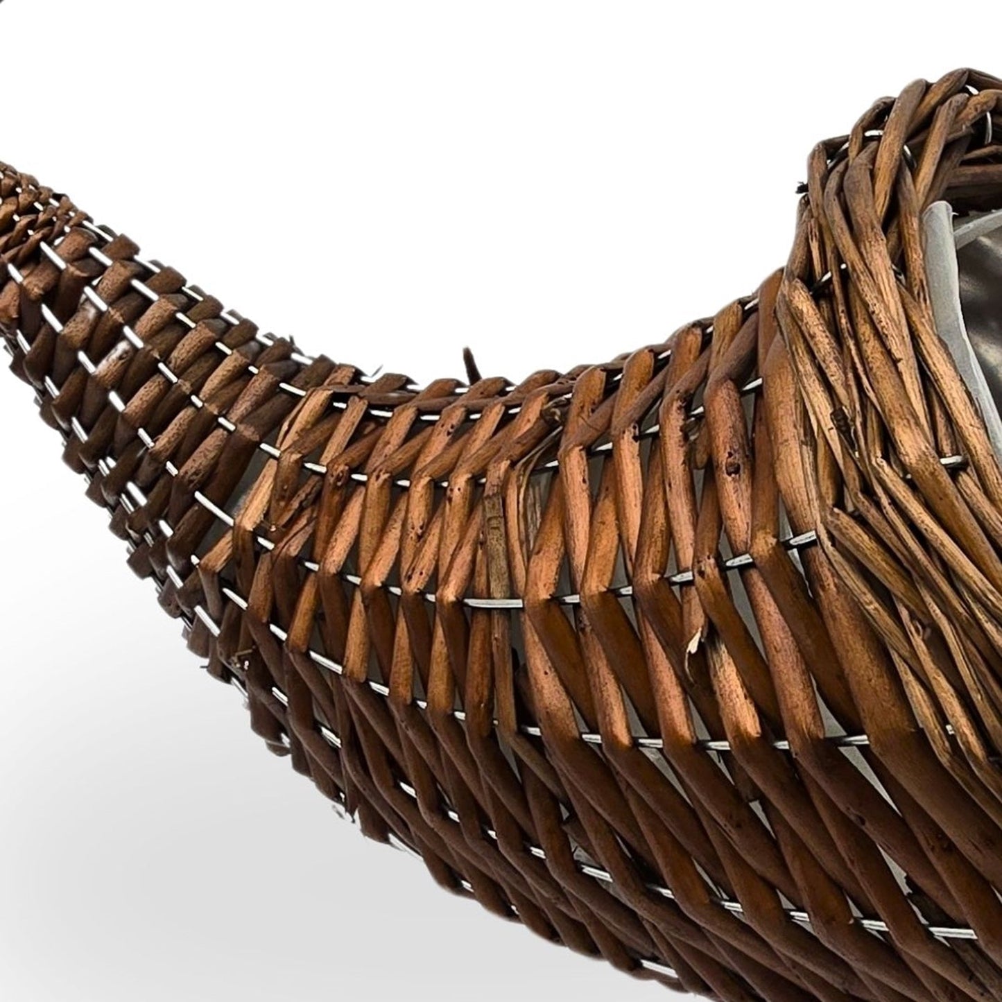 BLUMENAMPEL "FÜLLHORN" | 2er Set, Rattan | handgefertigt Korbgeflecht | Farbe: braun