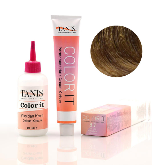 Permanente Haarfarbe COLOR-IT 8.7 Caffe Latte