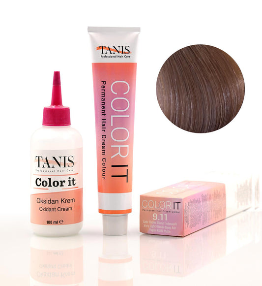 Permanente Haarfarbe COLOR-IT 9.11 Sehr Helles Blond Tiefenasch
