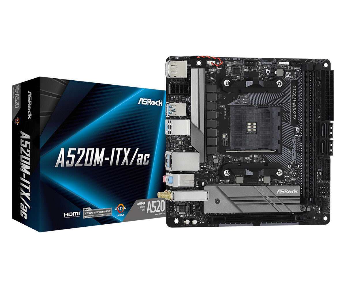 Asrock A520M-ITX/ac Uttag AM4 micro ATX