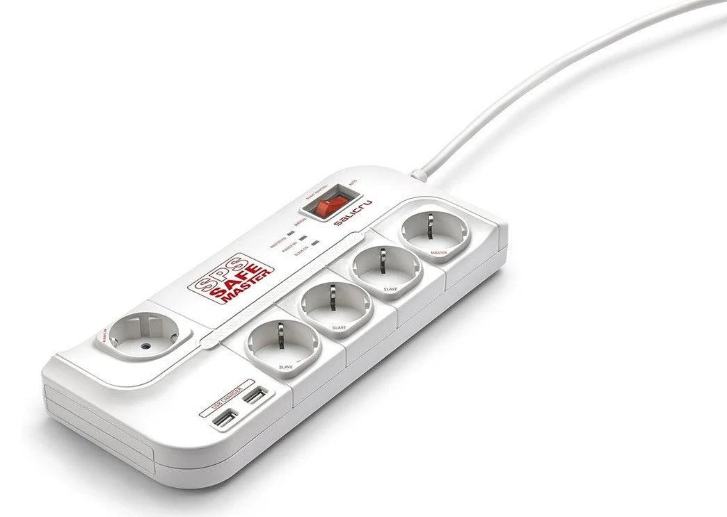 Steckdosenleiste SALICRU SPS SAFE MASTER Überspannungsschutz 5 Plugs+2xUSB